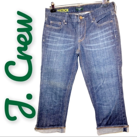 J. CREW Matchstick Stretch Capri Tabbed Jeans, Size 27 - Picture 1 of 9